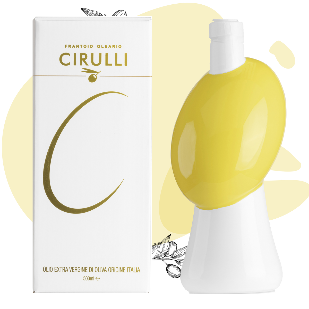 Orcio di olio extravergine di oliva • 500ml • Giallo