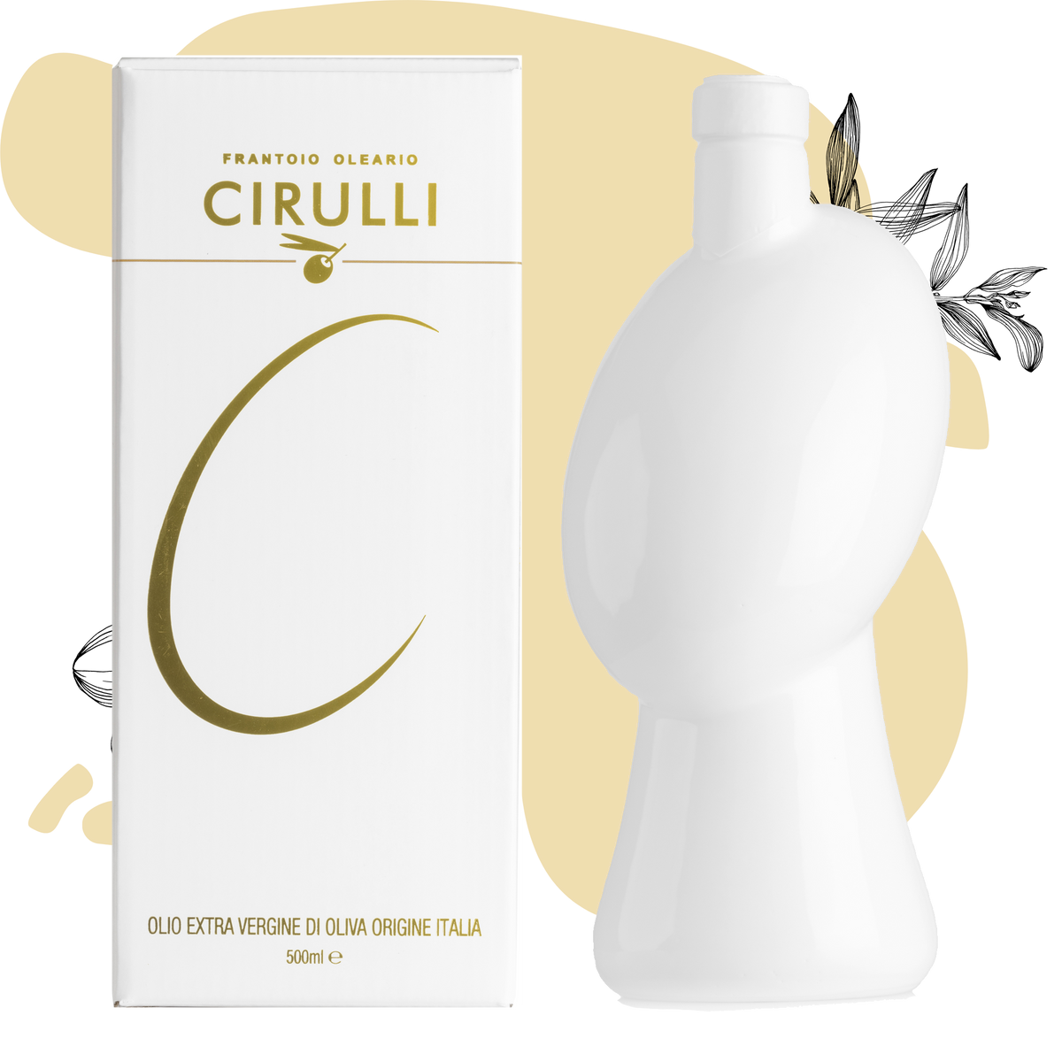 Orcio di olio extravergine di oliva • 500ml • Bianco