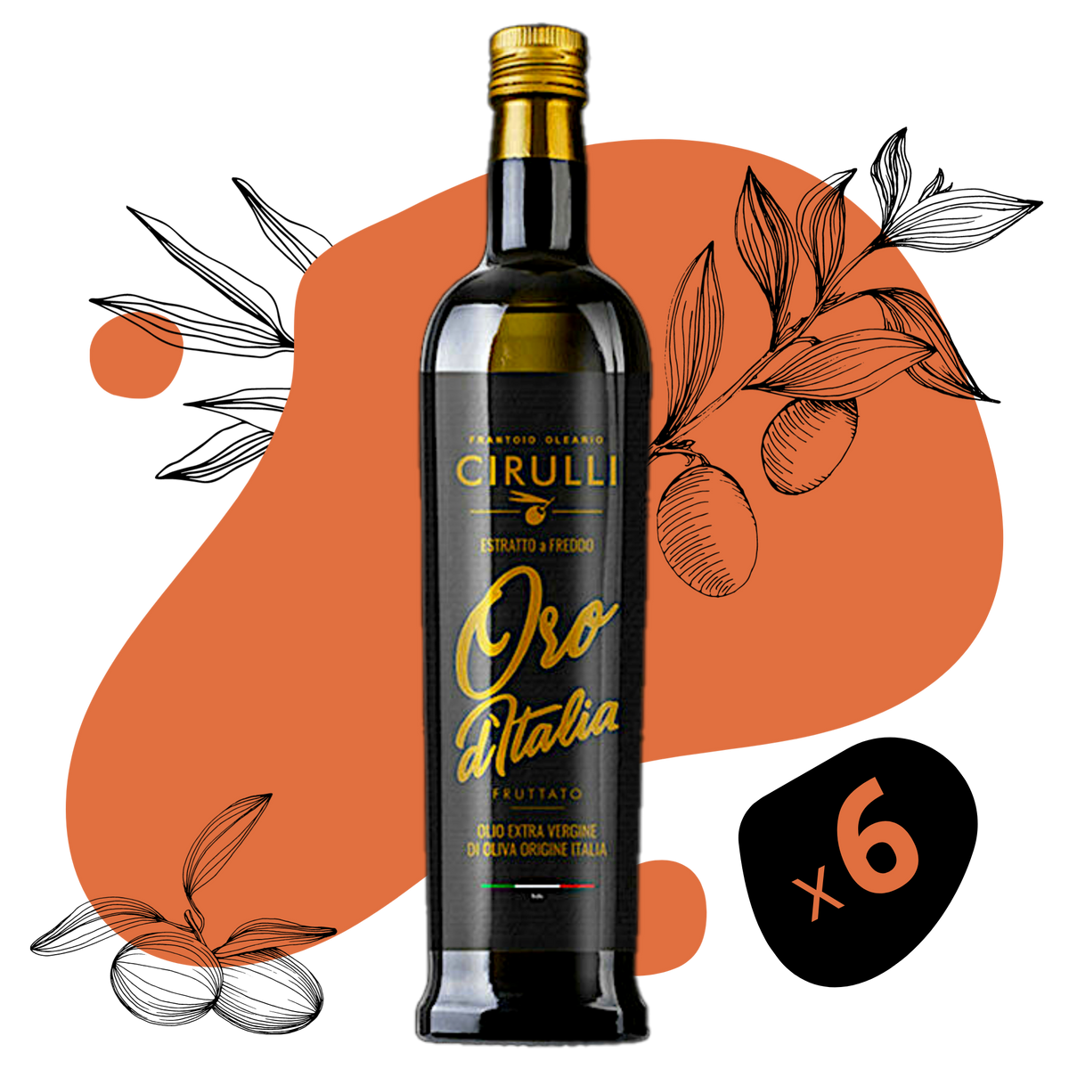 6 bottiglie di olio extravergine di oliva • 6 X 750ml